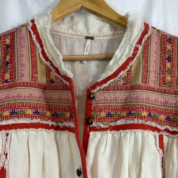 Free People Trapeze Prairie Embroidered Jacket Size large - Picture 5 of 12
